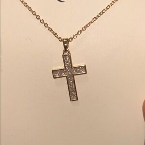 Gold & Silver Cross Pendant Necklace